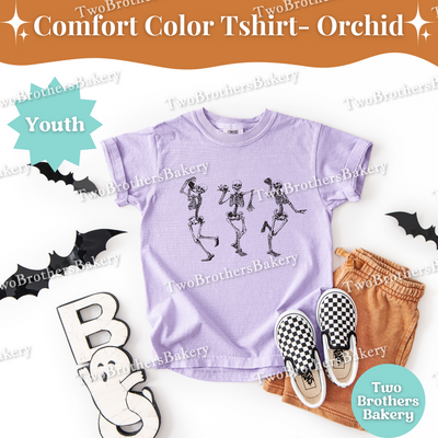 Youth Halloween Baking Shirt, Comfort Colors Skeleton Eating Cake Tee, Kids Fall Bakery Shirt, Mommy & Me Matching Baking Outfit, Kid Baker