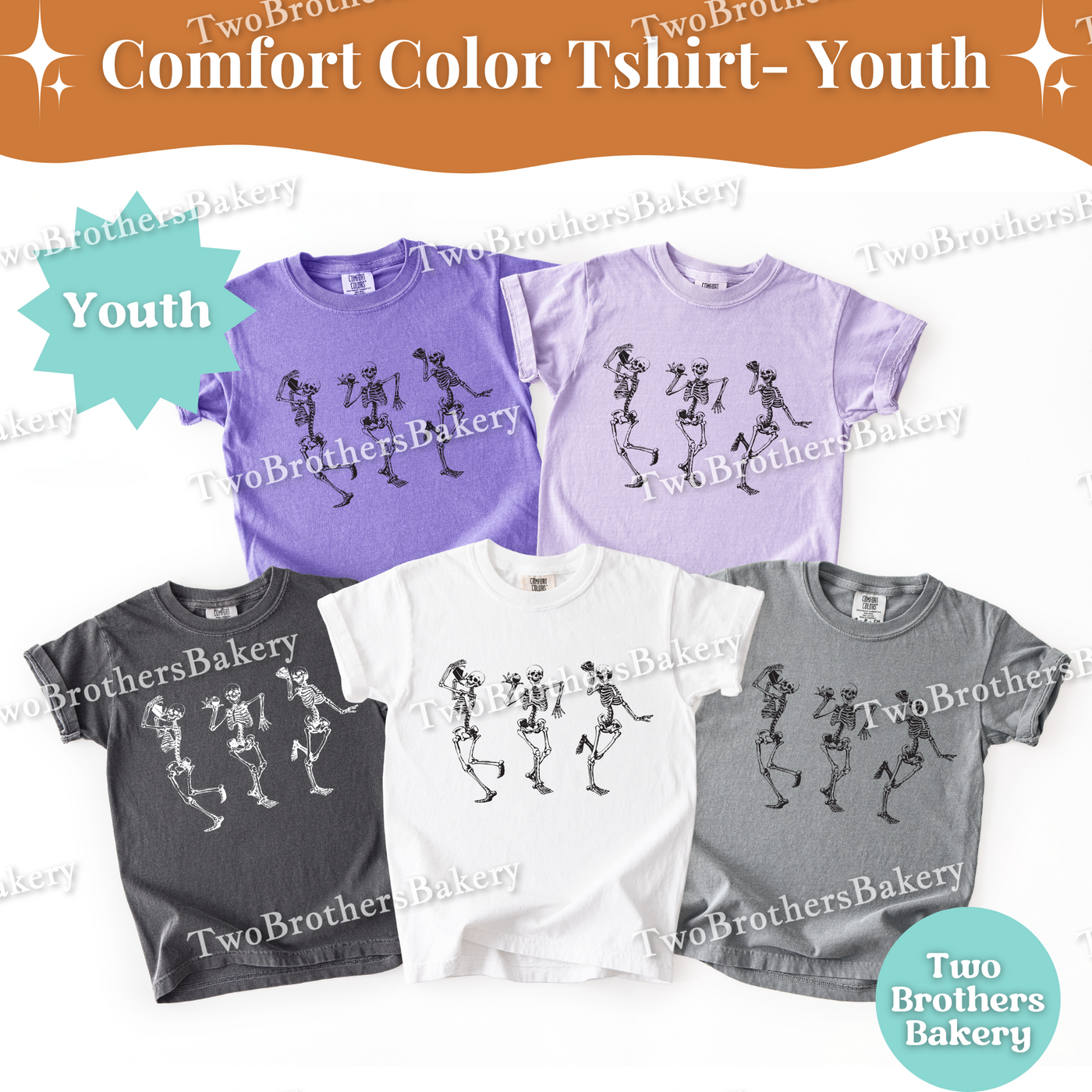 Youth Halloween Baking Shirt, Comfort Colors Skeleton Eating Cake Tee, Kids Fall Bakery Shirt, Mommy & Me Matching Baking Outfit, Kid Baker