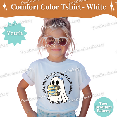 Kids Halloween Baking Shirt, Ghost Butter Ghoul Tee, Youth Fall Baking T-Shirt, Cute Spooky Shirt For Young Bakers, Kids Butter Shirt