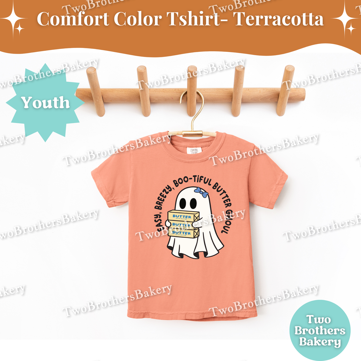 Kids Halloween Baking Shirt, Ghost Butter Ghoul Tee, Youth Fall Baking T-Shirt, Cute Spooky Shirt For Young Bakers, Kids Butter Shirt