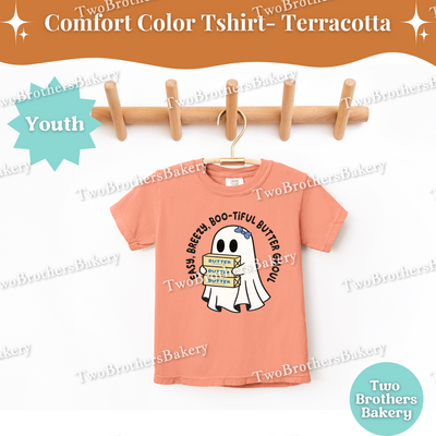 Kids Halloween Baking Shirt, Ghost Butter Ghoul Tee, Youth Fall Baking T-Shirt, Cute Spooky Shirt For Young Bakers, Kids Butter Shirt