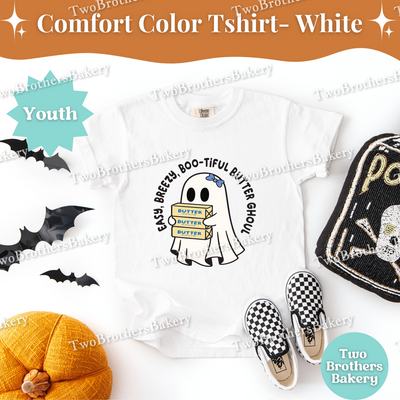 Kids Halloween Baking Shirt, Ghost Butter Ghoul Tee, Youth Fall Baking T-Shirt, Cute Spooky Shirt For Young Bakers, Kids Butter Shirt