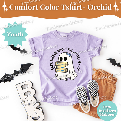 Kids Halloween Baking Shirt, Ghost Butter Ghoul Tee, Youth Fall Baking T-Shirt, Cute Spooky Shirt For Young Bakers, Kids Butter Shirt