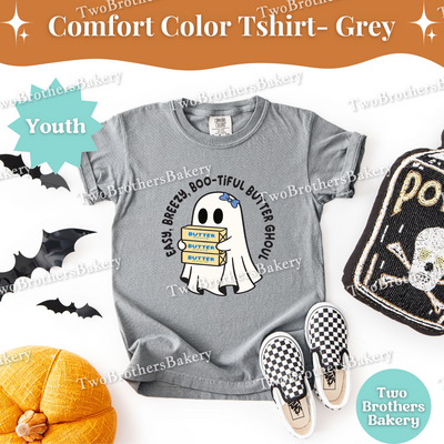 Kids Halloween Baking Shirt, Ghost Butter Ghoul Tee, Youth Fall Baking T-Shirt, Cute Spooky Shirt For Young Bakers, Kids Butter Shirt