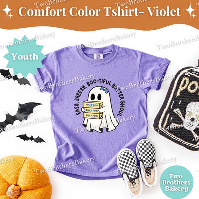 Kids Halloween Baking Shirt, Ghost Butter Ghoul Tee, Youth Fall Baking T-Shirt, Cute Spooky Shirt For Young Bakers, Kids Butter Shirt