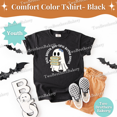 Kids Halloween Baking Shirt, Ghost Butter Ghoul Tee, Youth Fall Baking T-Shirt, Cute Spooky Shirt For Young Bakers, Kids Butter Shirt