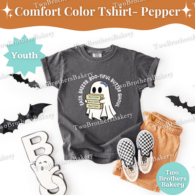 Kids Halloween Baking Shirt, Ghost Butter Ghoul Tee, Youth Fall Baking T-Shirt, Cute Spooky Shirt For Young Bakers, Kids Butter Shirt