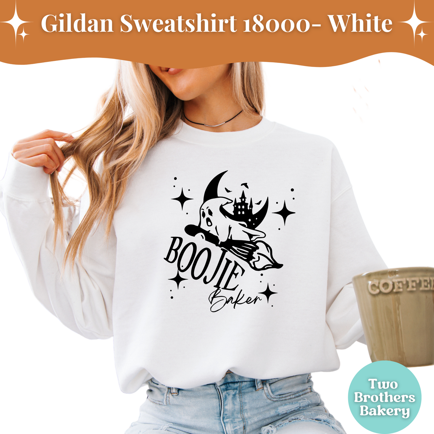 Boojie Baker Halloween Sweatshirt, Gildan Crewneck For Bakers, Fall Baking Shirt, Ghost Kitchen Sweatshirt, Spooky Season Bakery Top