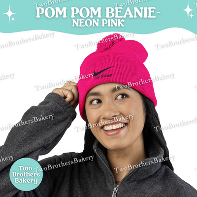 Just Dough It Beanie, Embroidered Pom Pom Winter Hat, Cuffed Knit Baking Beanie, Funny Baker Gift, Cozy Cold Weather Foodie Hat, Dough Puns