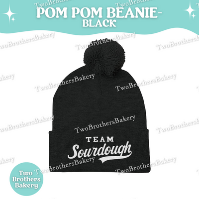 Team Sourdough Beanie, Embroidered Pom Pom Hat, Sourdough Bread Gift, Cozy Winter Baker Hat, Beanie for Bakers, Sourdough Gift Ideas