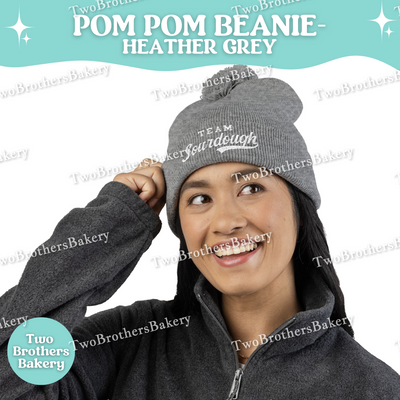 Team Sourdough Beanie, Embroidered Pom Pom Hat, Sourdough Bread Gift, Cozy Winter Baker Hat, Beanie for Bakers, Sourdough Gift Ideas
