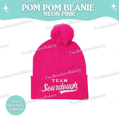 Team Sourdough Beanie, Embroidered Pom Pom Hat, Sourdough Bread Gift, Cozy Winter Baker Hat, Beanie for Bakers, Sourdough Gift Ideas