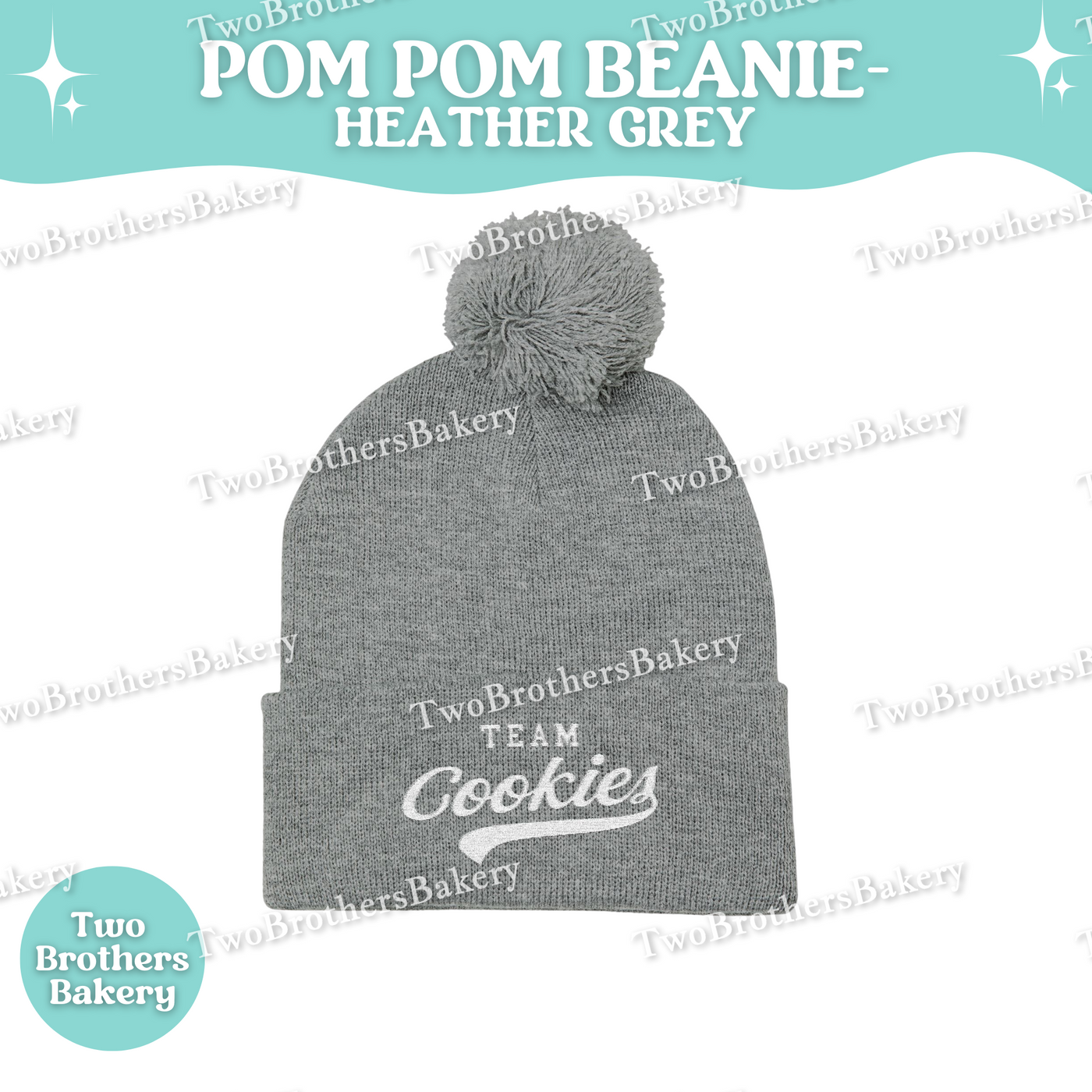 Team Cookies Beanie, Embroidered Pom Pom Hat, Cookie Lover Winter Beanie, Cozy Baker Gift, Beanie For Bakers, Cookier Gift, Cookie Beanie