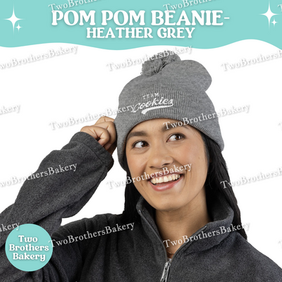 Team Cookies Beanie, Embroidered Pom Pom Hat, Cookie Lover Winter Beanie, Cozy Baker Gift, Beanie For Bakers, Cookier Gift, Cookie Beanie