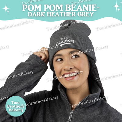 Team Cookies Beanie, Embroidered Pom Pom Hat, Cookie Lover Winter Beanie, Cozy Baker Gift, Beanie For Bakers, Cookier Gift, Cookie Beanie