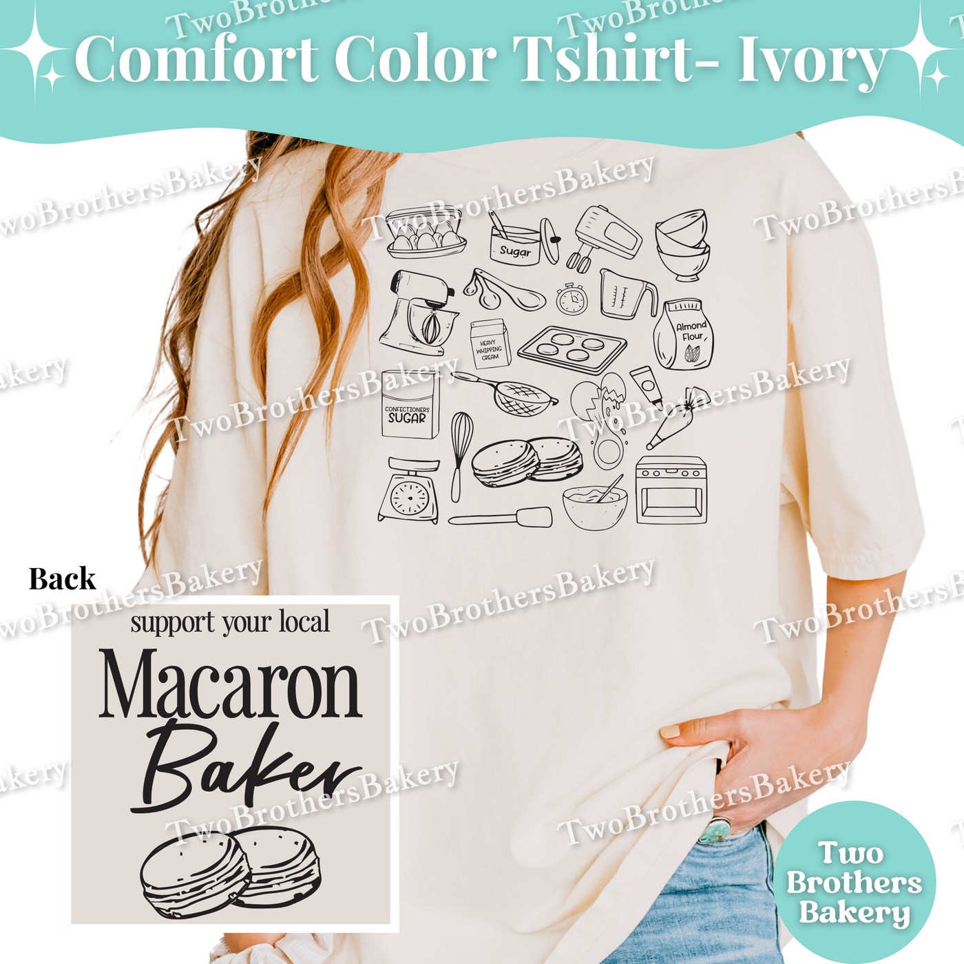 Macaron Baker T-Shirt, Comfort Colors Tee For Bakers, Support Local Macaron Baker Shirt, Baking Tshirt, Bakery Tee, Macaron Baker Tee