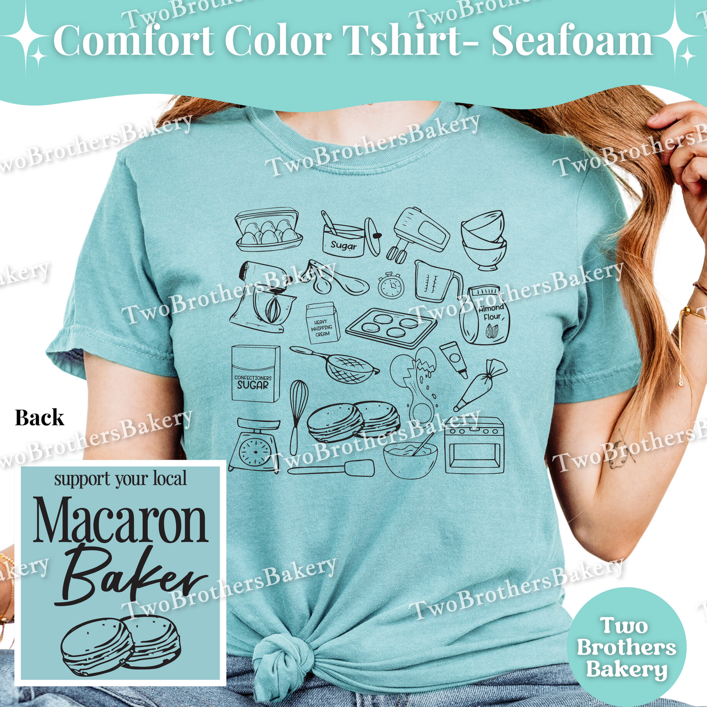Macaron Baker T-Shirt, Comfort Colors Tee For Bakers, Support Local Macaron Baker Shirt, Baking Tshirt, Bakery Tee, Macaron Baker Tee