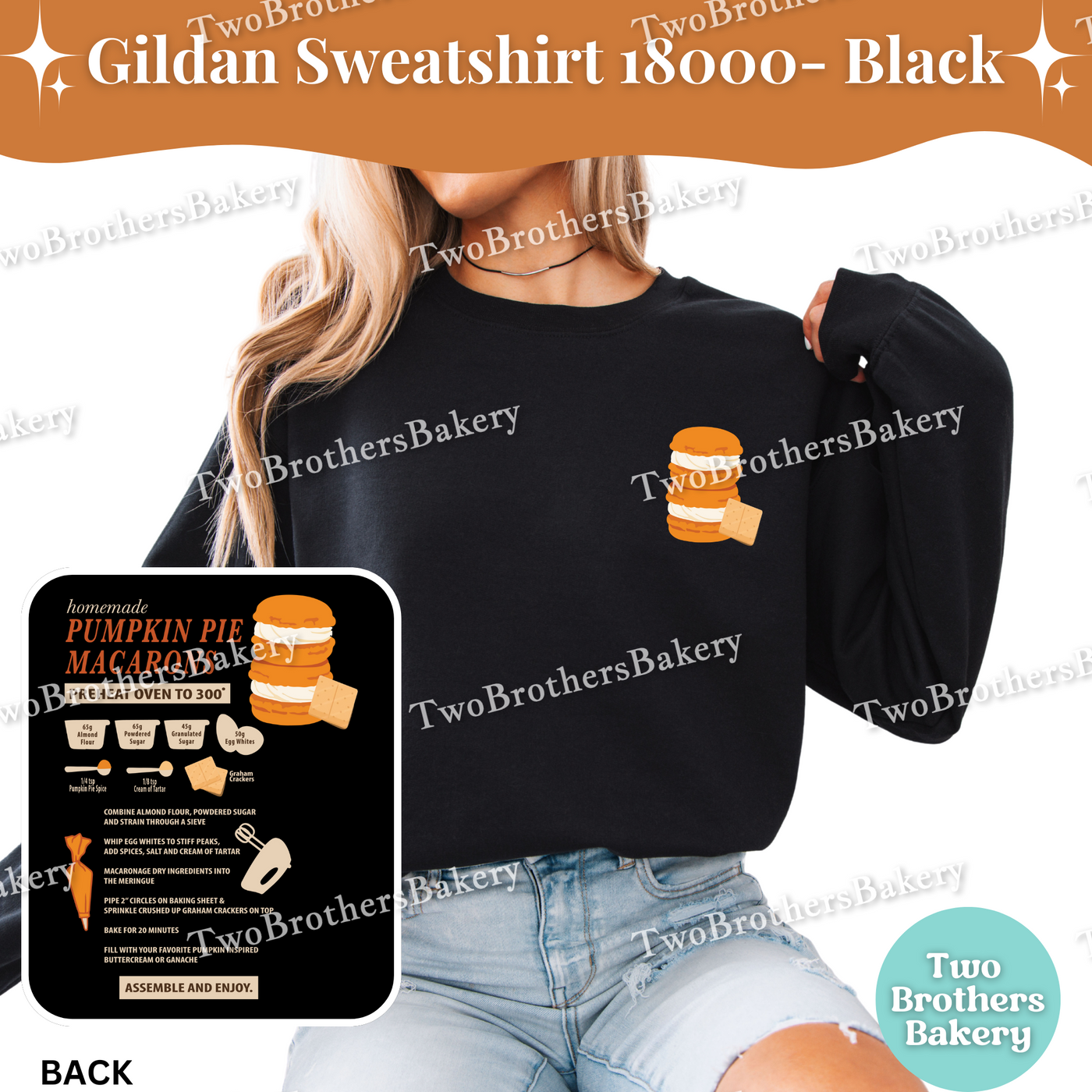 Pumpkin Pie Macaron Sweatshirt, Fall Baking Gildan Crewneck, Macaron Recipe, Cozy Baker Gift, Pumpkin Pie Sweatshirt, Macaron Sweatshirt