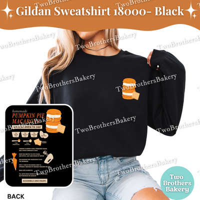 Pumpkin Pie Macaron Sweatshirt, Fall Baking Gildan Crewneck, Macaron Recipe, Cozy Baker Gift, Pumpkin Pie Sweatshirt, Macaron Sweatshirt
