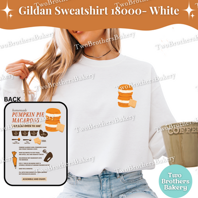 Pumpkin Pie Macaron Sweatshirt, Fall Baking Gildan Crewneck, Macaron Recipe, Cozy Baker Gift, Pumpkin Pie Sweatshirt, Macaron Sweatshirt