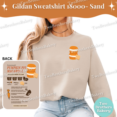 Pumpkin Pie Macaron Sweatshirt, Fall Baking Gildan Crewneck, Macaron Recipe, Cozy Baker Gift, Pumpkin Pie Sweatshirt, Macaron Sweatshirt