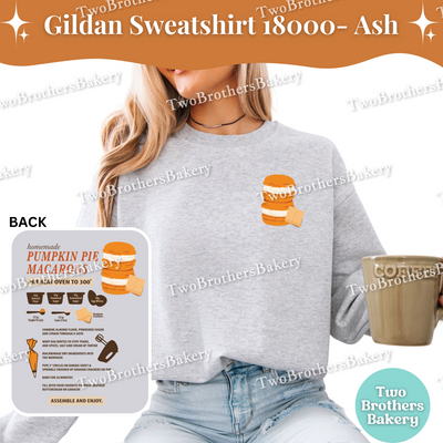Pumpkin Pie Macaron Sweatshirt, Fall Baking Gildan Crewneck, Macaron Recipe, Cozy Baker Gift, Pumpkin Pie Sweatshirt, Macaron Sweatshirt