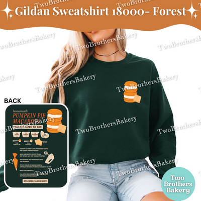 Pumpkin Pie Macaron Sweatshirt, Fall Baking Gildan Crewneck, Macaron Recipe, Cozy Baker Gift, Pumpkin Pie Sweatshirt, Macaron Sweatshirt