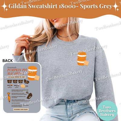 Pumpkin Pie Macaron Sweatshirt, Fall Baking Gildan Crewneck, Macaron Recipe, Cozy Baker Gift, Pumpkin Pie Sweatshirt, Macaron Sweatshirt