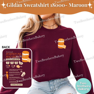 Pumpkin Pie Macaron Sweatshirt, Fall Baking Gildan Crewneck, Macaron Recipe, Cozy Baker Gift, Pumpkin Pie Sweatshirt, Macaron Sweatshirt