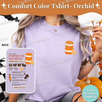Pumpkin Pie Macaron Shirt, Fall Baking Comfort Colors Tee, Macaron Recipe, Cozy Baker Gift, Baking T-Shirt, Pumpkin Pie Tshirt, Macaron Tee