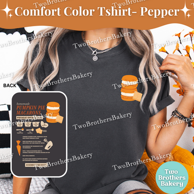 Pumpkin Pie Macaron Shirt, Fall Baking Comfort Colors Tee, Macaron Recipe, Cozy Baker Gift, Baking T-Shirt, Pumpkin Pie Tshirt, Macaron Tee