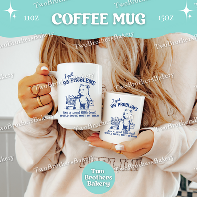 Funny Baking Coffee Mug, 11oz 15oz Ceramic Cup, Gift for Bakers, Kitchen Treat Quote, Double Sided Design, Coffee Cup for Bakers, Baking Mug