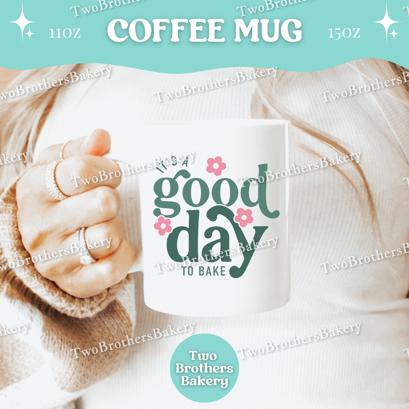 Good Day to Bake Coffee Mug, Funny Baking Cup, 11oz 15oz Ceramic, Dishwasher Microwave Safe, Gift for Bakers, Kitchen Baking Mug, Bakers Mug