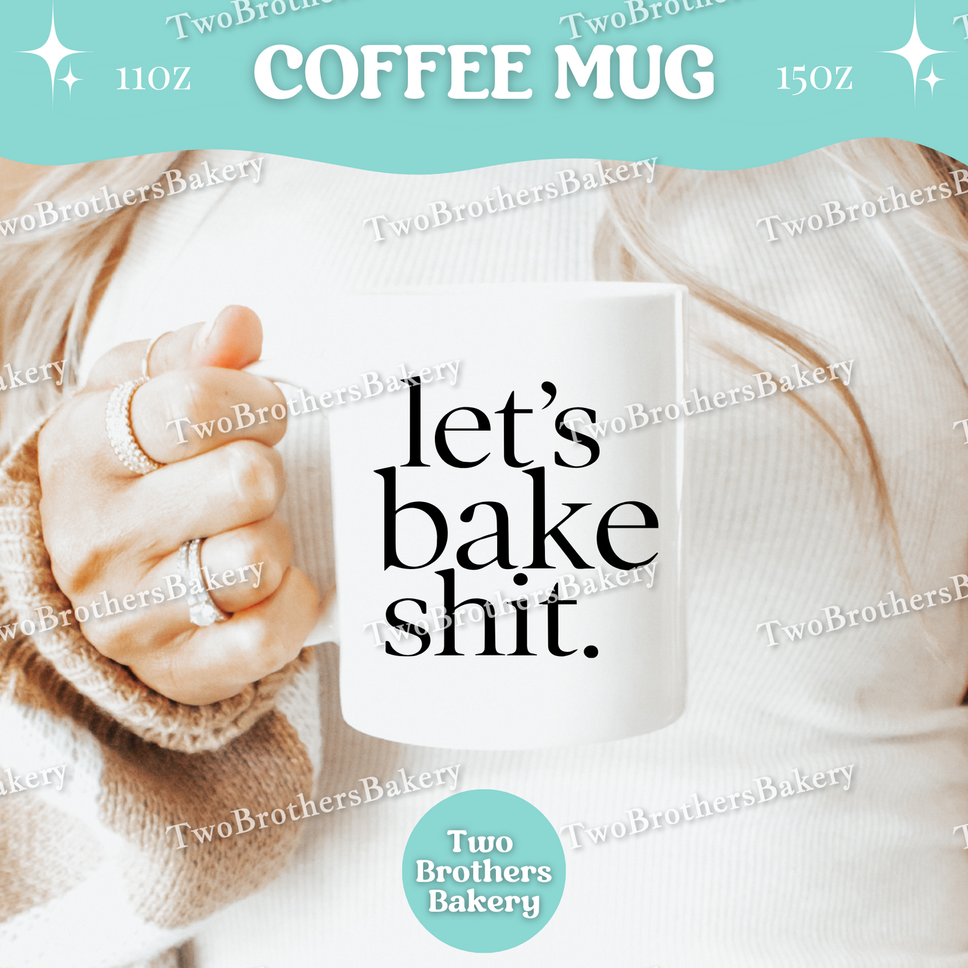 Lets Bake Shit Coffee Mug, Funny Baking Cup, 11oz 15oz Ceramic, Gift for Home Bakers, Kitchen Baking Mug, Baking Humor Gift, Baking Fuel