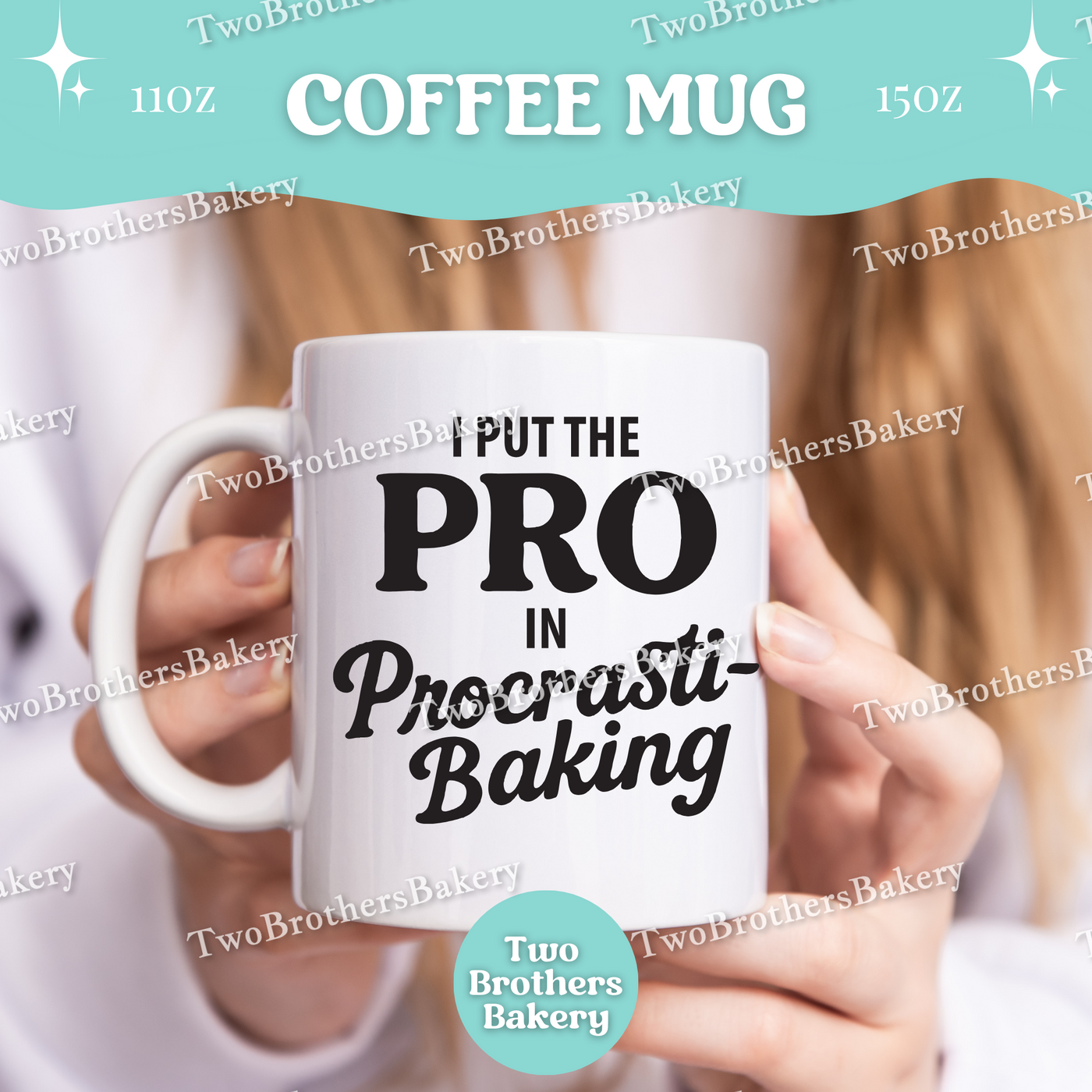 Procrasti-Baking Mug, Funny Baking Coffee Cup, 11oz 15oz Ceramic, Gift for Bakers, Baking Humor Gift, Procrastinators Gift Ideas, Baking Mug