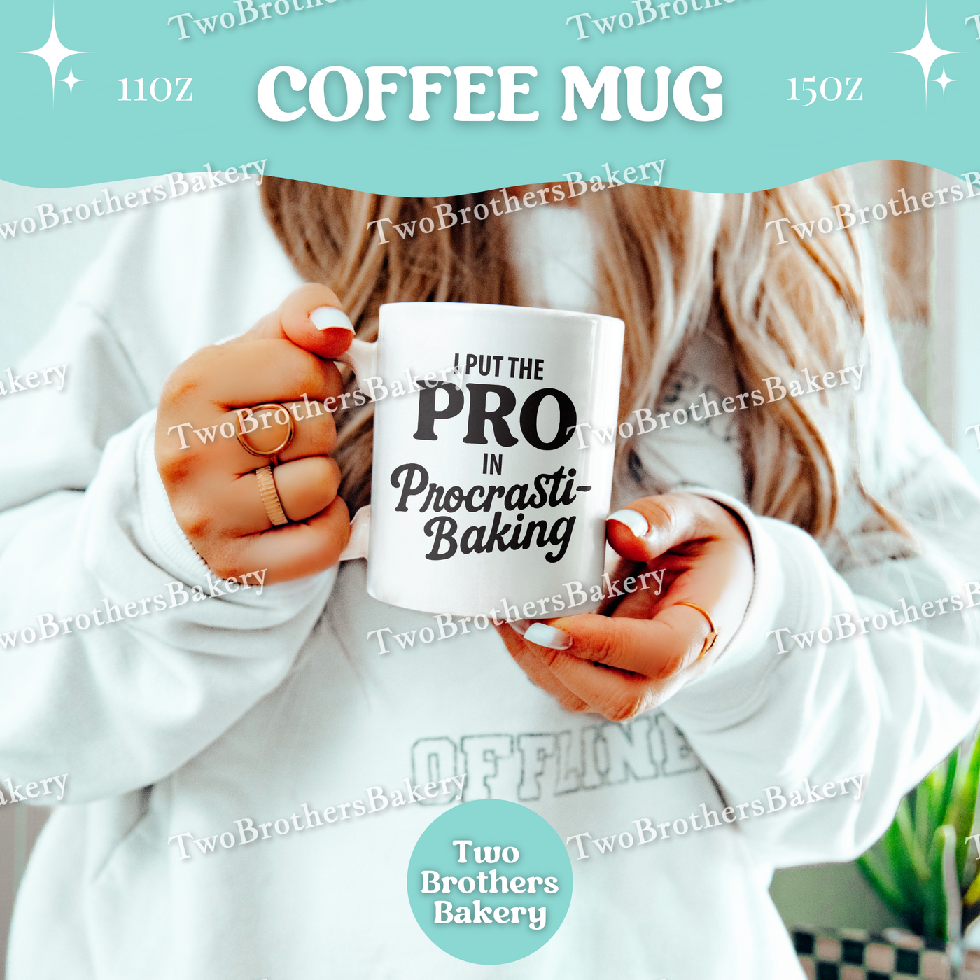 Procrasti-Baking Mug, Funny Baking Coffee Cup, 11oz 15oz Ceramic, Gift for Bakers, Baking Humor Gift, Procrastinators Gift Ideas, Baking Mug
