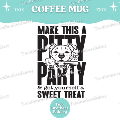 Pitty Party Baking Mug, Funny Dog Lover Coffee Cup, 11oz 15oz Ceramic, Gift for Bakers & Pitbull Lovers, Baking Humor, Animal Lover Gift