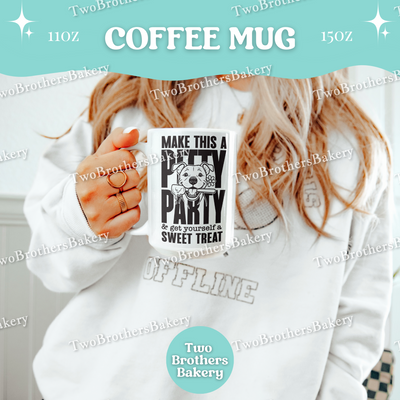 Pitty Party Baking Mug, Funny Dog Lover Coffee Cup, 11oz 15oz Ceramic, Gift for Bakers & Pitbull Lovers, Baking Humor, Animal Lover Gift