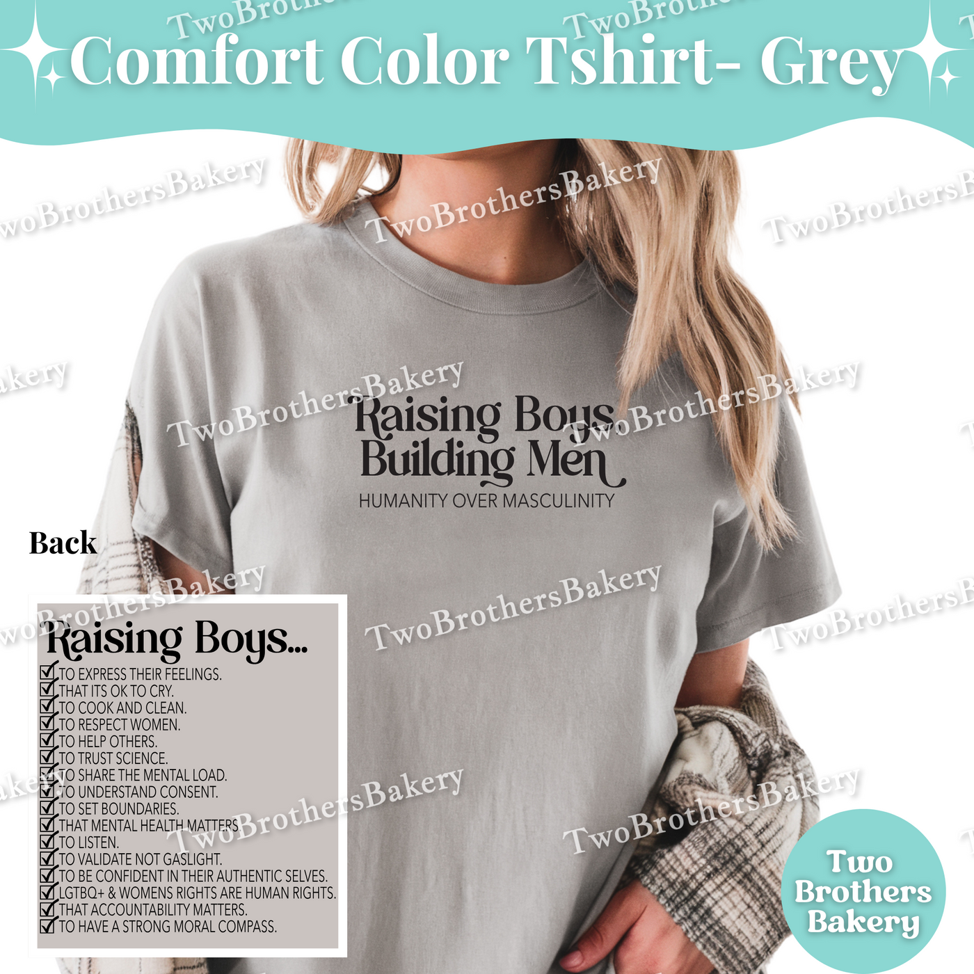 Raising Boys Building Men Shirt, Feminist Boy Mom Tee, Humanity Over Masculinity Top, Empowerment Comfort Colors Unisex T-Shirt