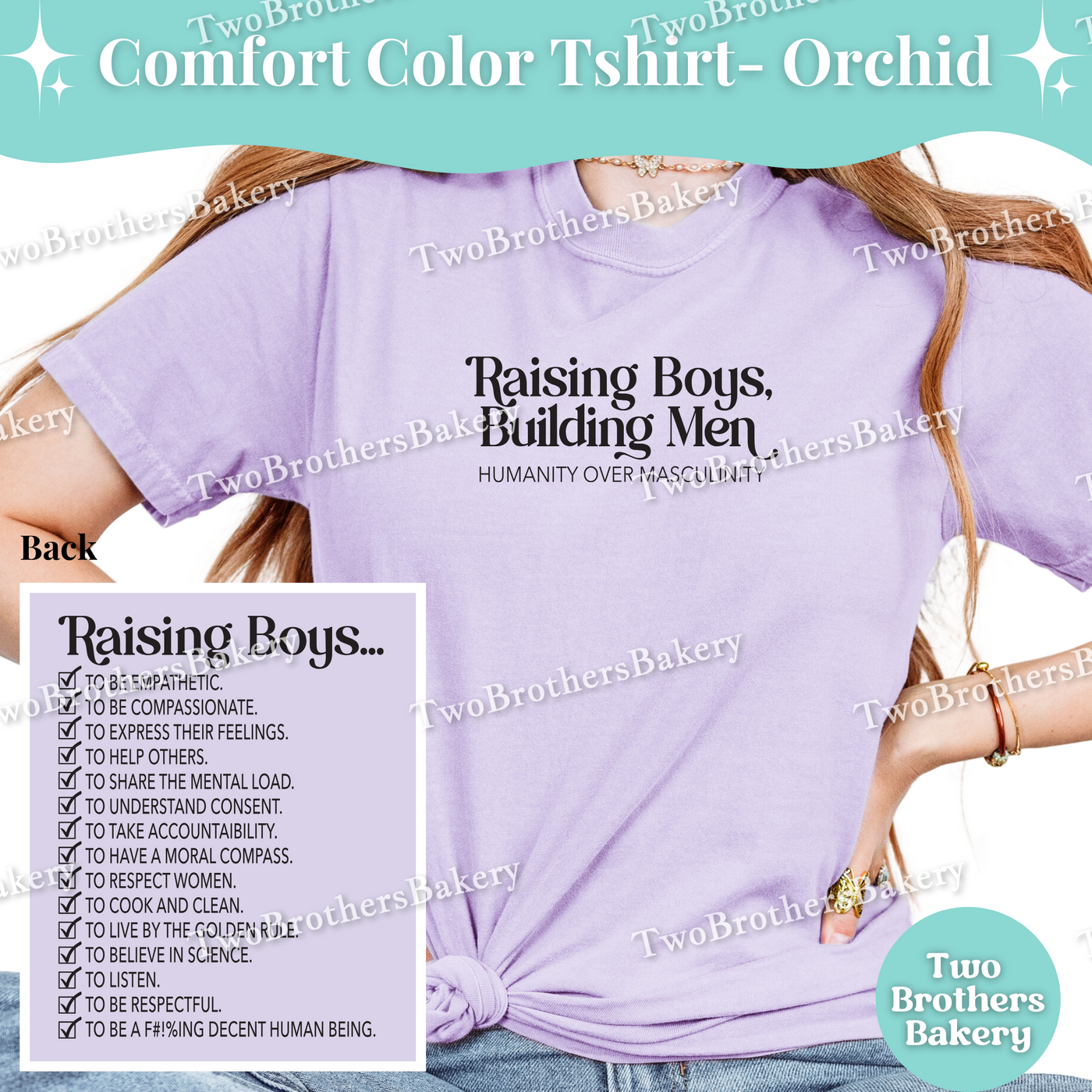 Raising Boys Building Men Shirt, Feminist Boy Mom Tee, Humanity Over Masculinity Top, Empowerment Comfort Colors Unisex T-Shirt