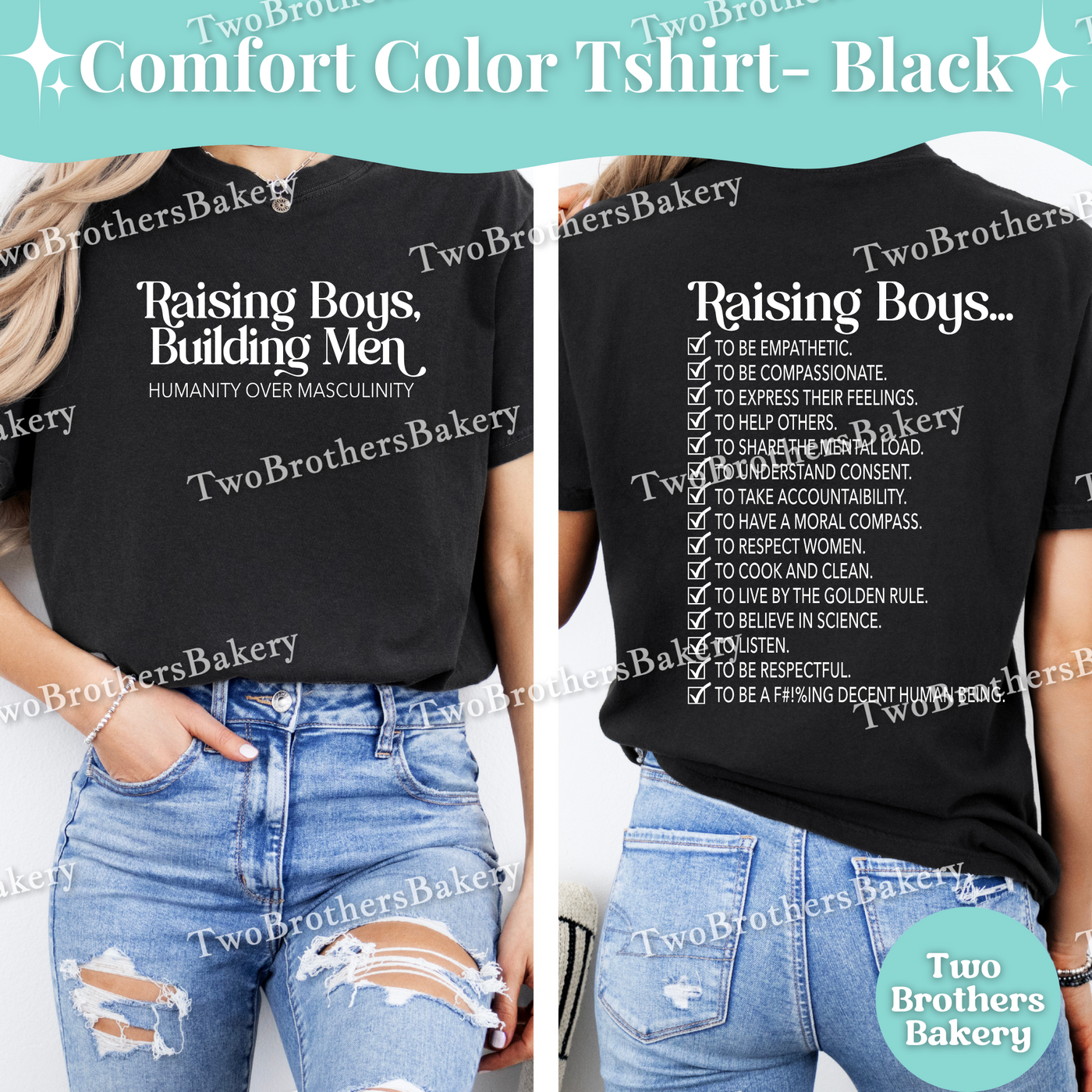 Raising Boys Building Men Shirt, Feminist Boy Mom Tee, Humanity Over Masculinity Top, Empowerment Comfort Colors Unisex T-Shirt