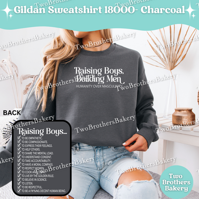 Raising Boys Building Men Sweatshirt, Humanity Over Masculinity Crewneck, Feminist Boy Mom Unisex Pullover, Equality Hoodie, Feminist Kind