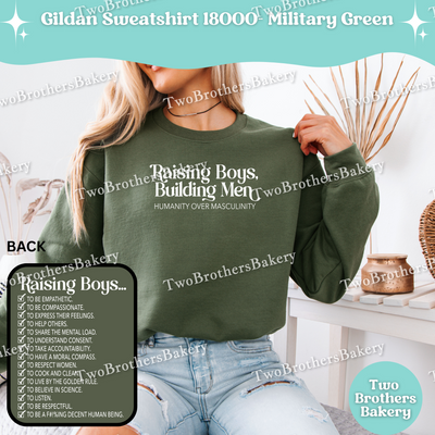 Raising Boys Building Men Sweatshirt, Humanity Over Masculinity Crewneck, Feminist Boy Mom Unisex Pullover, Equality Hoodie, Feminist Kind