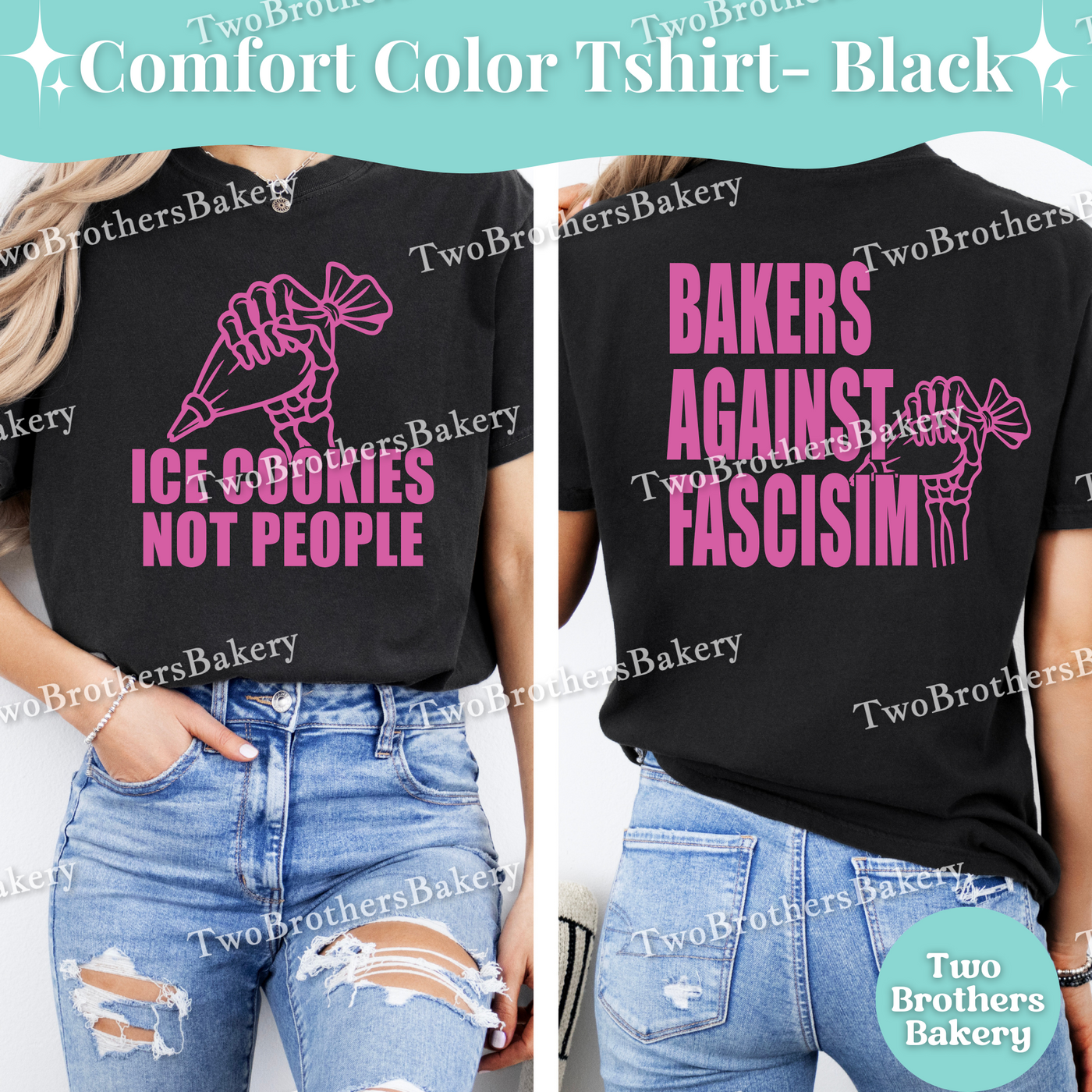 Ice Cookies Not People Shirt, Bakers Against Fascism Tee, Anti-Fascist Baker T-Shirt, Equality Activist, F Trump Tee, Human Rights Tshirt