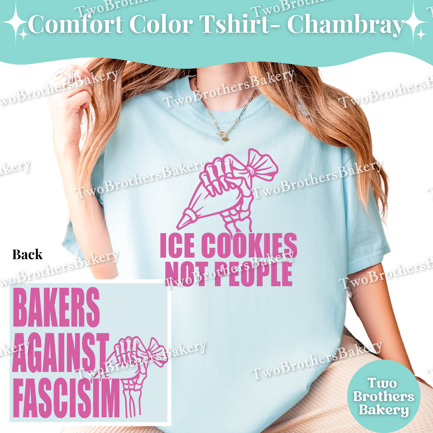 Ice Cookies Not People Shirt, Bakers Against Fascism Tee, Anti-Fascist Baker T-Shirt, Equality Activist, F Trump Tee, Human Rights Tshirt