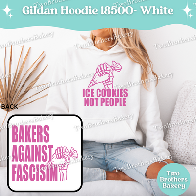 Ice Cookies Not People Sweatshirt, Bakers Against Fascism Hoodie, Pro-Democracy Baking Sweatshirt, Unisex Political Gift, Skeleton Baker