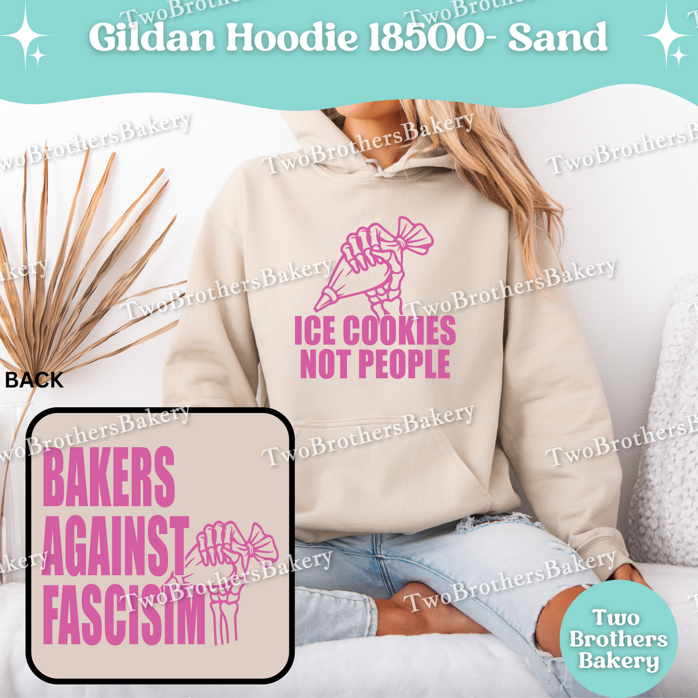 Ice Cookies Not People Sweatshirt, Bakers Against Fascism Hoodie, Pro-Democracy Baking Sweatshirt, Unisex Political Gift, Skeleton Baker