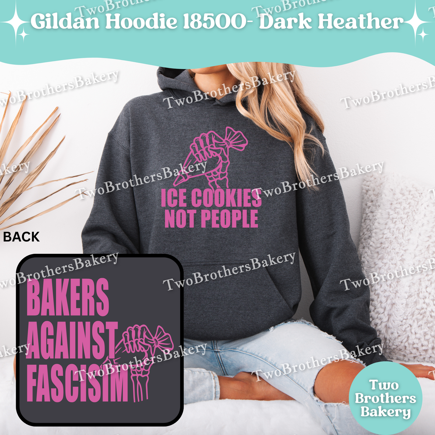 Ice Cookies Not People Sweatshirt, Bakers Against Fascism Hoodie, Pro-Democracy Baking Sweatshirt, Unisex Political Gift, Skeleton Baker