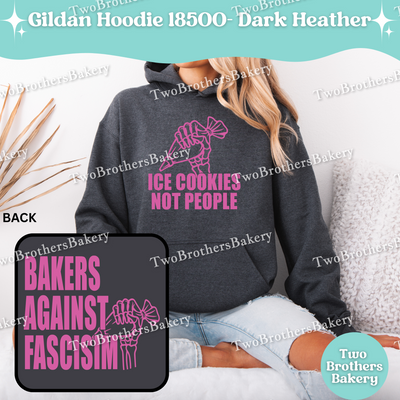Ice Cookies Not People Sweatshirt, Bakers Against Fascism Hoodie, Pro-Democracy Baking Sweatshirt, Unisex Political Gift, Skeleton Baker