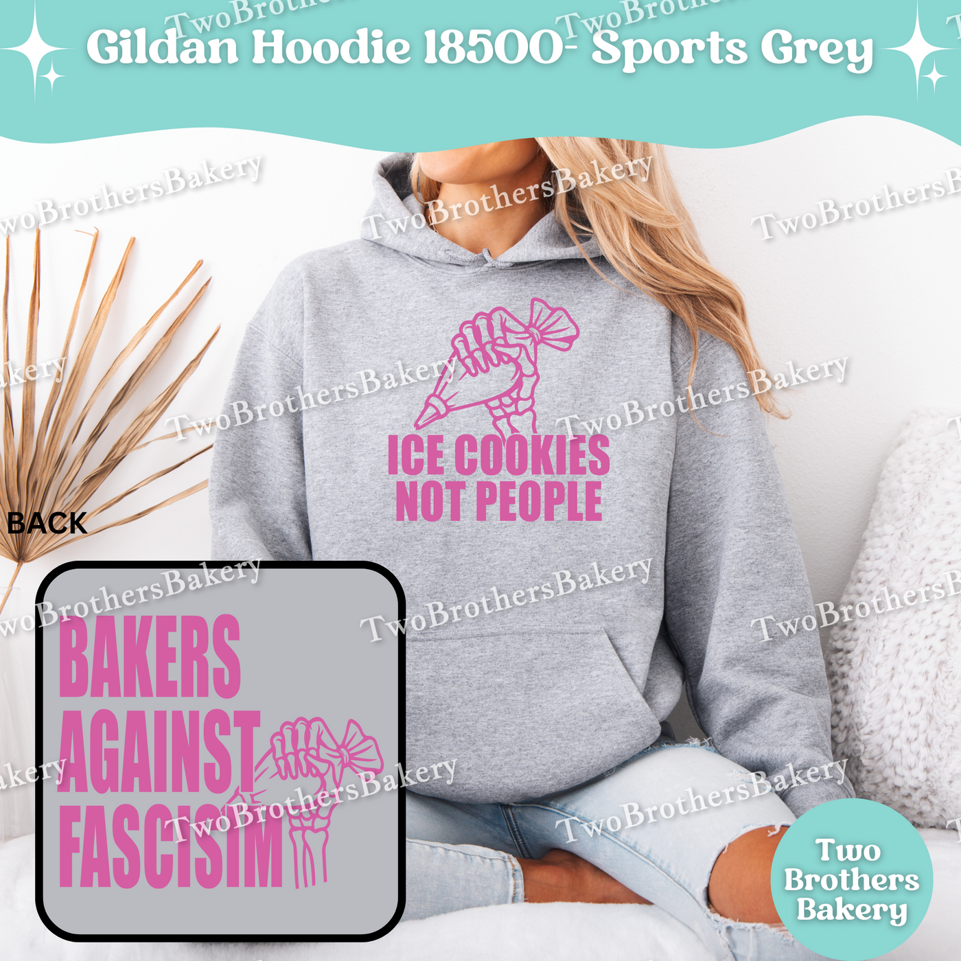 Ice Cookies Not People Sweatshirt, Bakers Against Fascism Hoodie, Pro-Democracy Baking Sweatshirt, Unisex Political Gift, Skeleton Baker